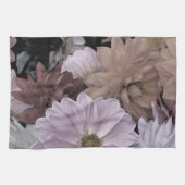 花柄はダリアの庭の花を抽出します キッチンタオル (横)