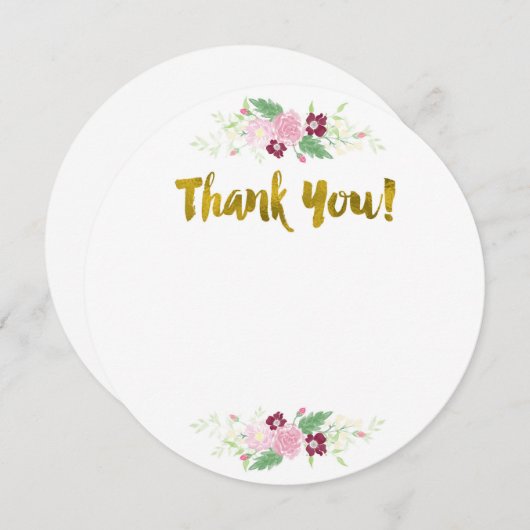 花柄は感謝していしています サンキューカード (正面/裏面)