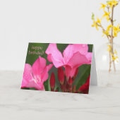 花柄は、かわいらしいピンクバースデー・カード咲きます カード (黄色い花)