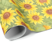 花柄ひまわり花 ラッピングペーパー (ロールコーナー)