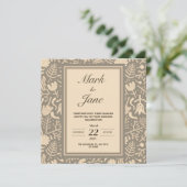 花柄をテーマにした結婚式の招待状 セーブザデート (スタンド正面)