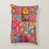 花柄をバにした手作りパッチワークキルト アクセントクッション (裏面(縦))