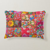 花柄をバにした手作りパッチワークキルト アクセントクッション (裏面)