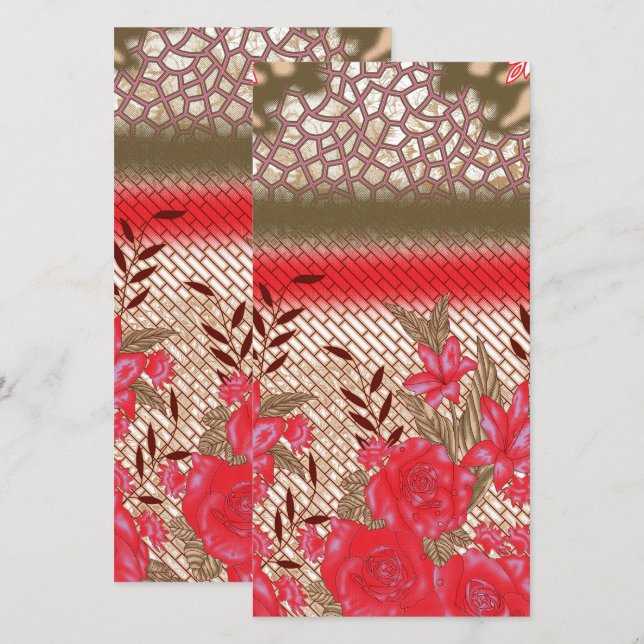 花柄を特徴とする複雑な織物デザイン (正面/裏面)