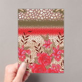 花柄を特徴とする複雑な織物デザイン アクリル招待状 (インサイチュ (ポータブル))