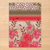 花柄を特徴とする複雑な織物デザイン アクリル招待状 (正面)