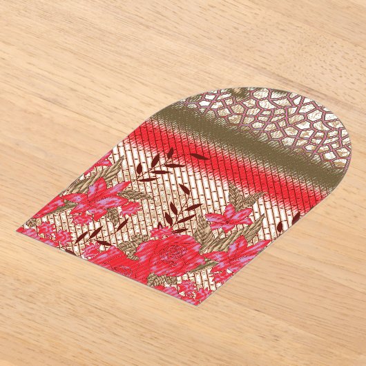 花柄を特徴とする複雑な織物デザイン アクリル招待状 (レイダウン)