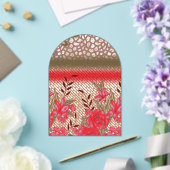 花柄を特徴とする複雑な織物デザイン アクリル招待状 (インサイチュ (ウェディング))