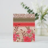 花柄を特徴とする複雑な織物デザイン カード (スタンド正面)