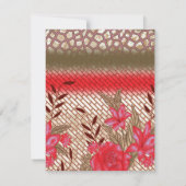 花柄を特徴とする複雑な織物デザイン カード (裏面)