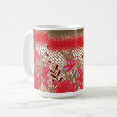 花柄を特徴とする複雑な織物デザイン コーヒーマグカップ (正面左)