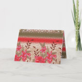 花柄を特徴とする複雑な織物デザイン サンキューカード (裏面)