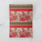 花柄を特徴とする複雑な織物デザイン サンキューカード (内部)