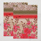 花柄を特徴とする複雑な織物デザイン シーズンカード (正面/裏面)