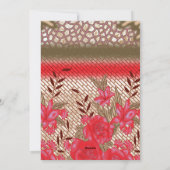 花柄を特徴とする複雑な織物デザイン シーズンカード (裏面)