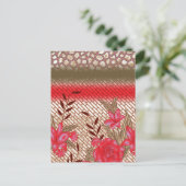 花柄を特徴とする複雑な織物デザイン シーズンポストカード (スタンド正面)