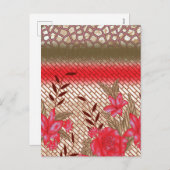 花柄を特徴とする複雑な織物デザイン シーズンポストカード (正面/裏面)