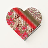 花柄を特徴とする複雑な織物デザイン ノートブック (裏面)