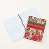 花柄を特徴とする複雑な織物デザイン ノートブック (内部)