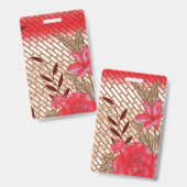 花柄を特徴とする複雑な織物デザイン バッジ (正面＆裏面)