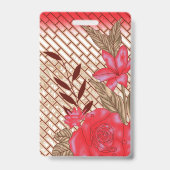 花柄を特徴とする複雑な織物デザイン バッジ (裏面)