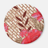 花柄を特徴とする複雑な織物デザイン マグネット (正面)