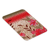 花柄を特徴とする複雑な織物デザイン マグネット (右側)