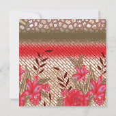 花柄を特徴とする複雑な織物デザイン 招待状 (裏面)