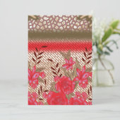 花柄を特徴とする複雑な織物デザイン 招待状 (スタンド正面)