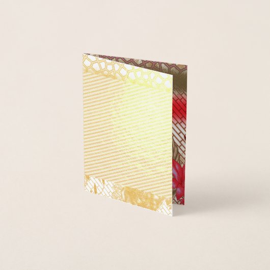 花柄を特徴とする複雑な織物デザイン 箔カード (正面)