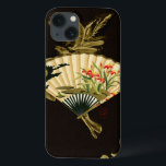 花柄を用いるひだを付けられた東洋ファン iPhone 13ケース<br><div class="desc">花柄を用いるひだを付けられた東洋ファンの絵画。 黒い背景はファンの色がプリントをぽんと鳴らすようにします。 あなたの壁のこれをつるし、楽しんで下さい!</div>