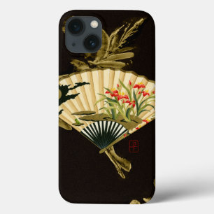 花柄を用いるひだを付けられた東洋ファン iPhone 13ケース