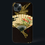 花柄を用いるひだを付けられた東洋ファン iPhone 13ケース<br><div class="desc">花柄を用いるひだを付けられた東洋ファンの絵画。 黒い背景はファンの色がプリントをぽんと鳴らすようにします。 あなたの壁のこれをつるし、楽しんで下さい!</div>