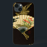 花柄を用いるひだを付けられた東洋ファン iPhone 13ケース<br><div class="desc">花柄を用いるひだを付けられた東洋ファンの絵画。 黒い背景はファンの色がプリントをぽんと鳴らすようにします。 あなたの壁のこれをつるし、楽しんで下さい!</div>