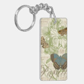 花柄を用いる楽譜の蝶 キーホルダー (正面左)