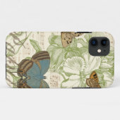 花柄を用いる楽譜の蝶 Case-Mate iPhoneケース (裏面(横))