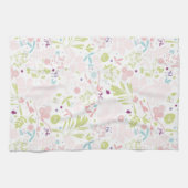 花柄を表示するパターン キッチンタオル (横)