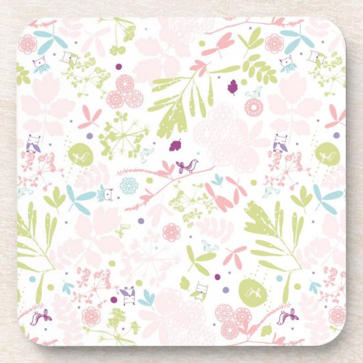 花柄を表示するパターン コースター (正面)