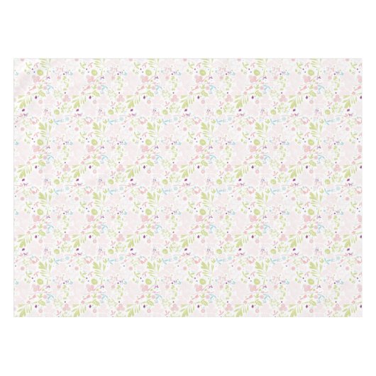 花柄を表示するパターン テーブルクロス (正面(横))