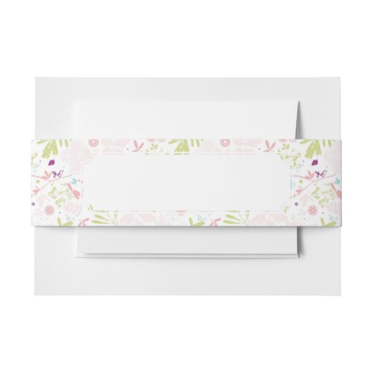 花柄を表示するパターン 招待状ベリーバンド (正面例)