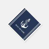 花柄アンカーカスタムボートネーム スタンダードカクテルナプキン (角)