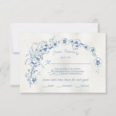 花柄アーチ シンプル ウェディング RSVP 招待状 (正面)