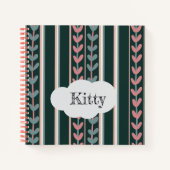 花柄アートの小型スケッチノート ノートブック (正面)