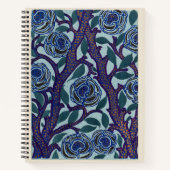 花柄アールデコステンシルプリント ノートブック (正面)