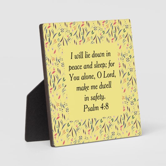 花柄イエロースリープセーフティークリスティアン寝室 フォトプラーク (正面)