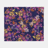 花柄イラストレーション フリースブランケット (正面(横))