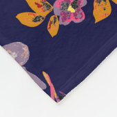 花柄イラストレーション フリースブランケット (角)