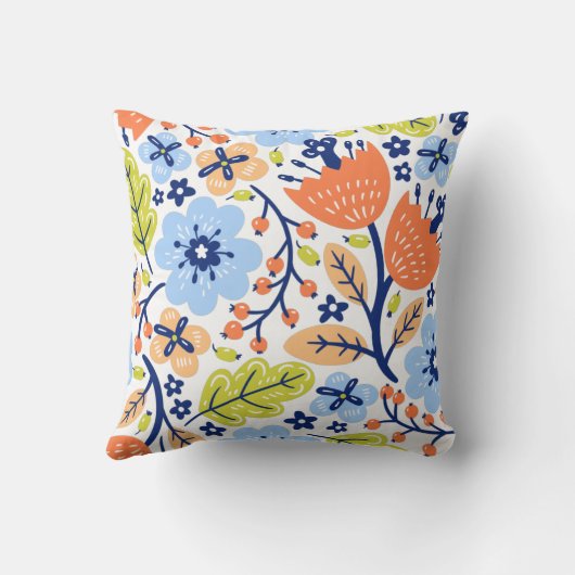 花柄イラスト クッション (裏面)