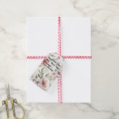 花柄イラスト パステル カスタム メッセージ ギフトタグ (より糸付き)