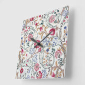 花柄ウィリアム·モリス スクエア壁時計 (傾斜)